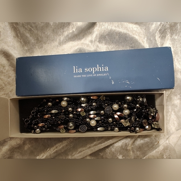 Vintage Lia Sophia New Inbox Multi-Color Layered Necklace - Picture 2 of 4